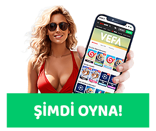 Kadın ve akıllı telefon görseliyle Youwin oyunlarını tanıtan şimdi oyna butonu